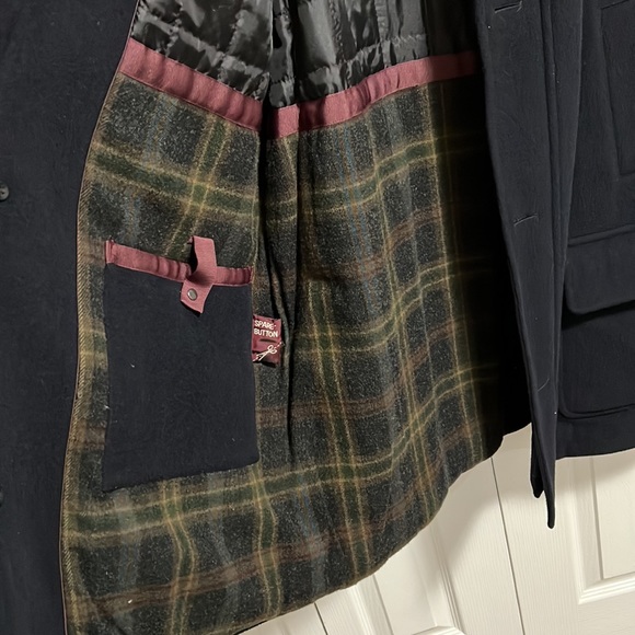 Newport Harbor insulated wool/cashmere mid length car coat. Dark navy blue . XL - Picture 6 of 10